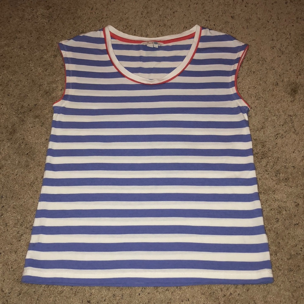 Boden stripped cap sleeve crew neck shirt sz: 8
